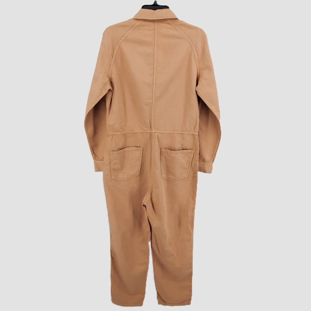 Outerknown SEA Suit Jumpsuit Womens Medium Sand Tan Organic Cotton Linen New - Picture 3 of 8